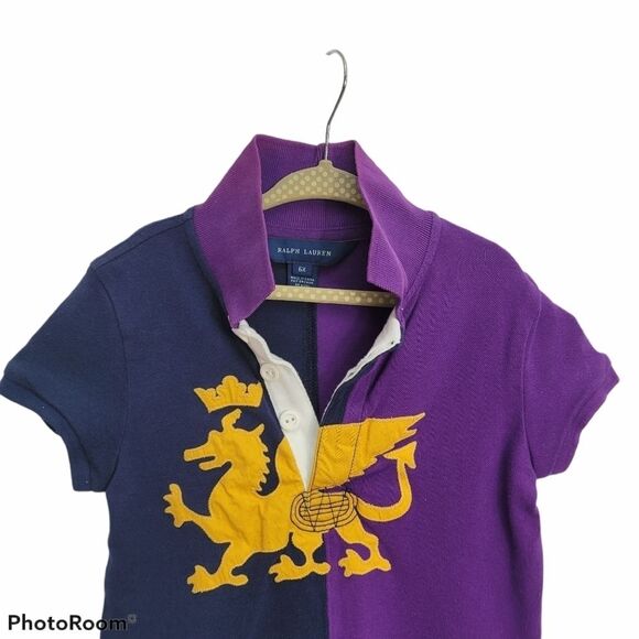 Ralph Lauren Girls Dragon Rugby Shirt SIZE 6X - Picture 6 of 10